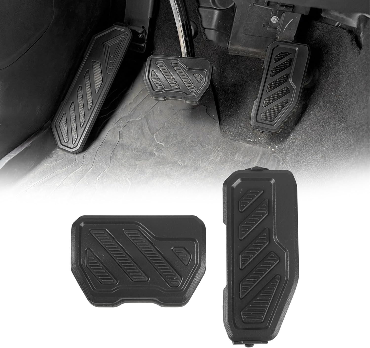 Aluminum Anti-Slip Gas Pedal & Brake Pedal Compatible with 2018-2025 Jeep Wrangler JL JLU 4XE & Jeep Gladiator JT, No Drilling Non-Slip Gas and Accelerator Pad Panel Cover, Red