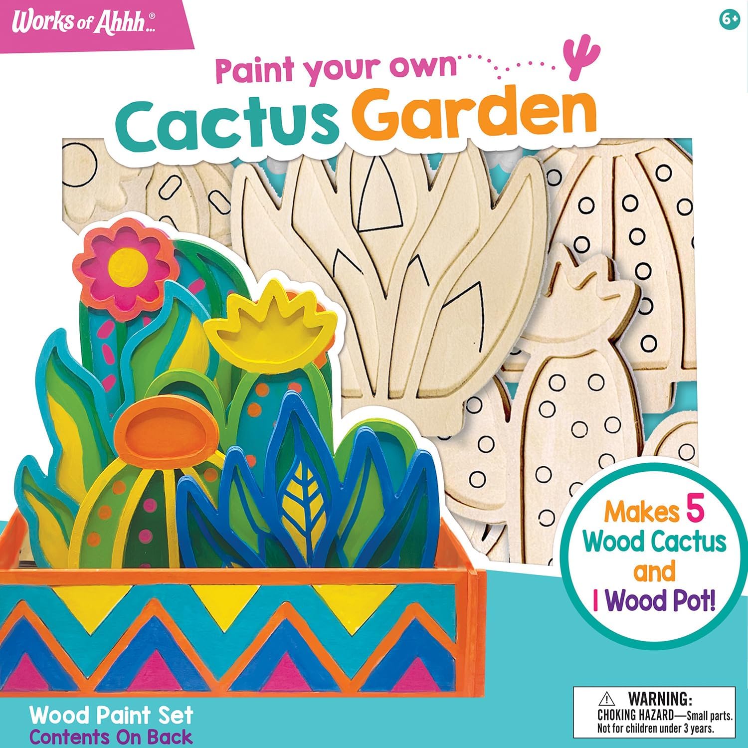 Works of Ahhh... Craft Set - Cactus Garden Premium Wood Paint Kit