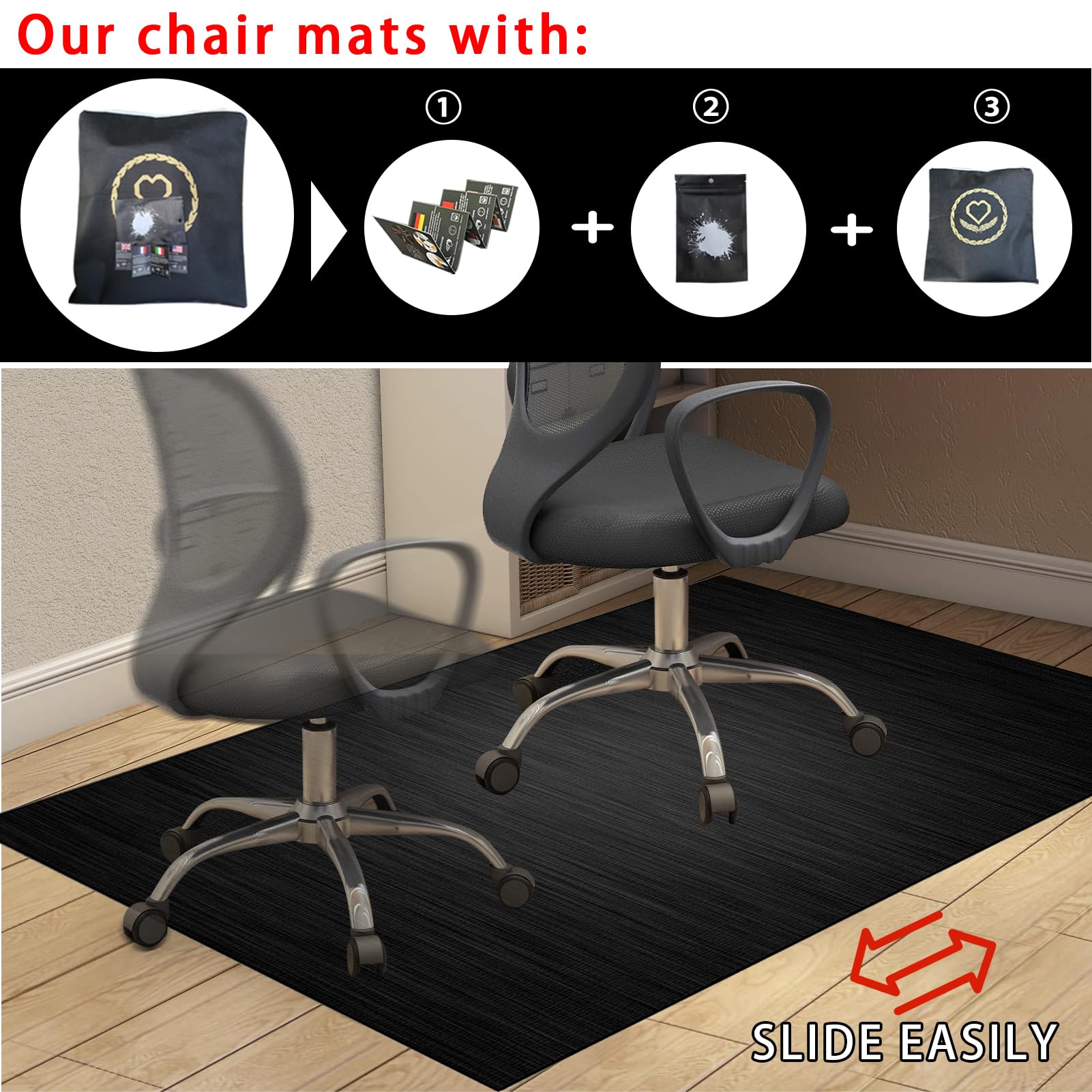 Tappeto Sedia Gaming Tappeto per Sedia con Ruote Tappetino per sedia da ufficio Tappeto Salvapavimento Antiscivolo Tappetino Pavimenti per Parquet e Piastrelle Tappeto Sotto Scrivania 200 x 300 cm