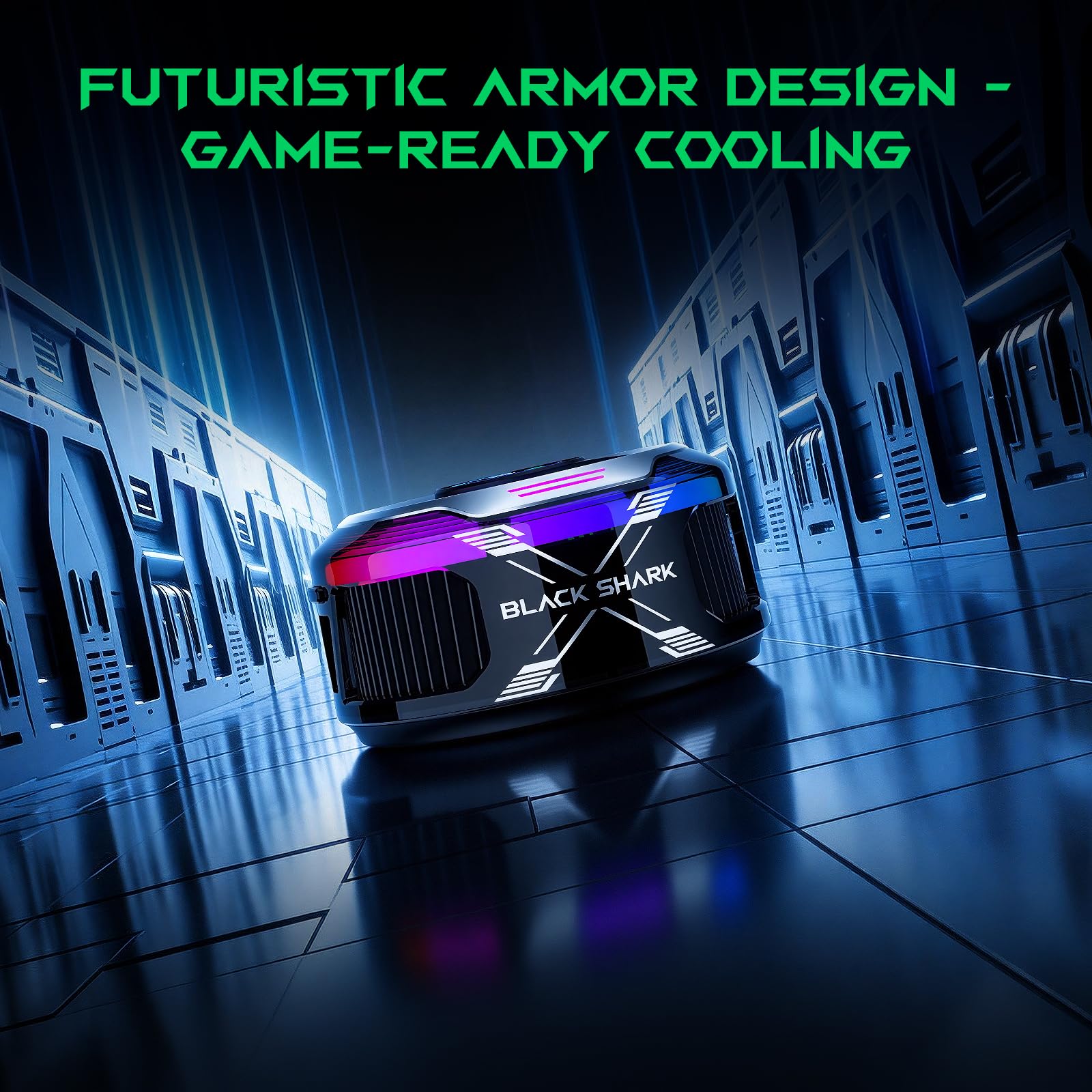 Black Shark Magnetic Phone Cooler 6 Pro inteligentny wyświetlacz magnetyczny pierścień LED RGB wentylator sterowany aplikacją dla iPhone MagSafe, Android i iPad - gaming, streaming