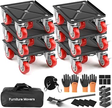 Furniture Dolly 6 Pack, 4000LBS Heavy Duty 5 Silent Wheels