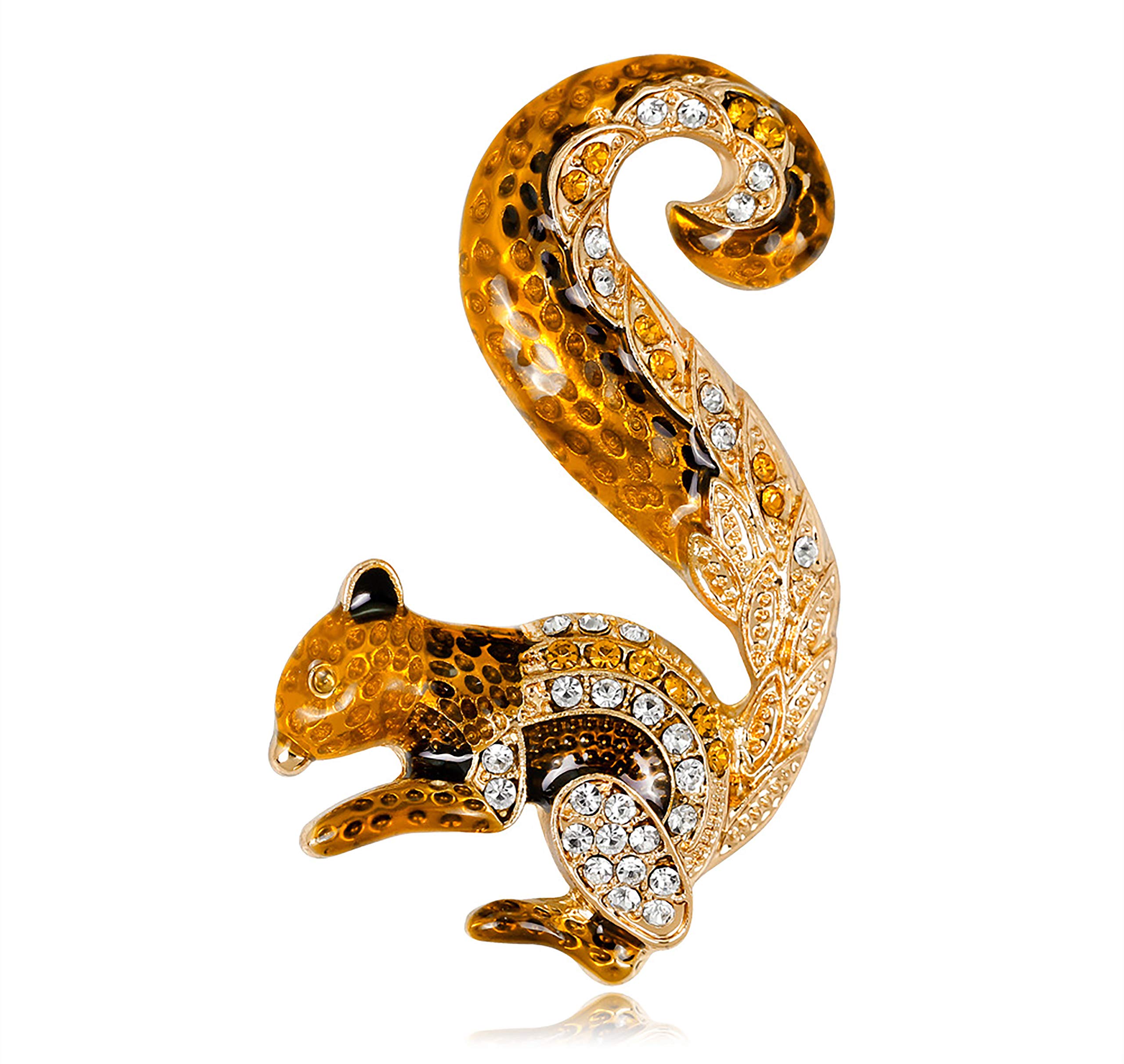 Classical Teddy Bear Rhinestones Bowknot Brooches Cute Animal Cat Enamel Squirrel Pin Corsage Scarf Clips