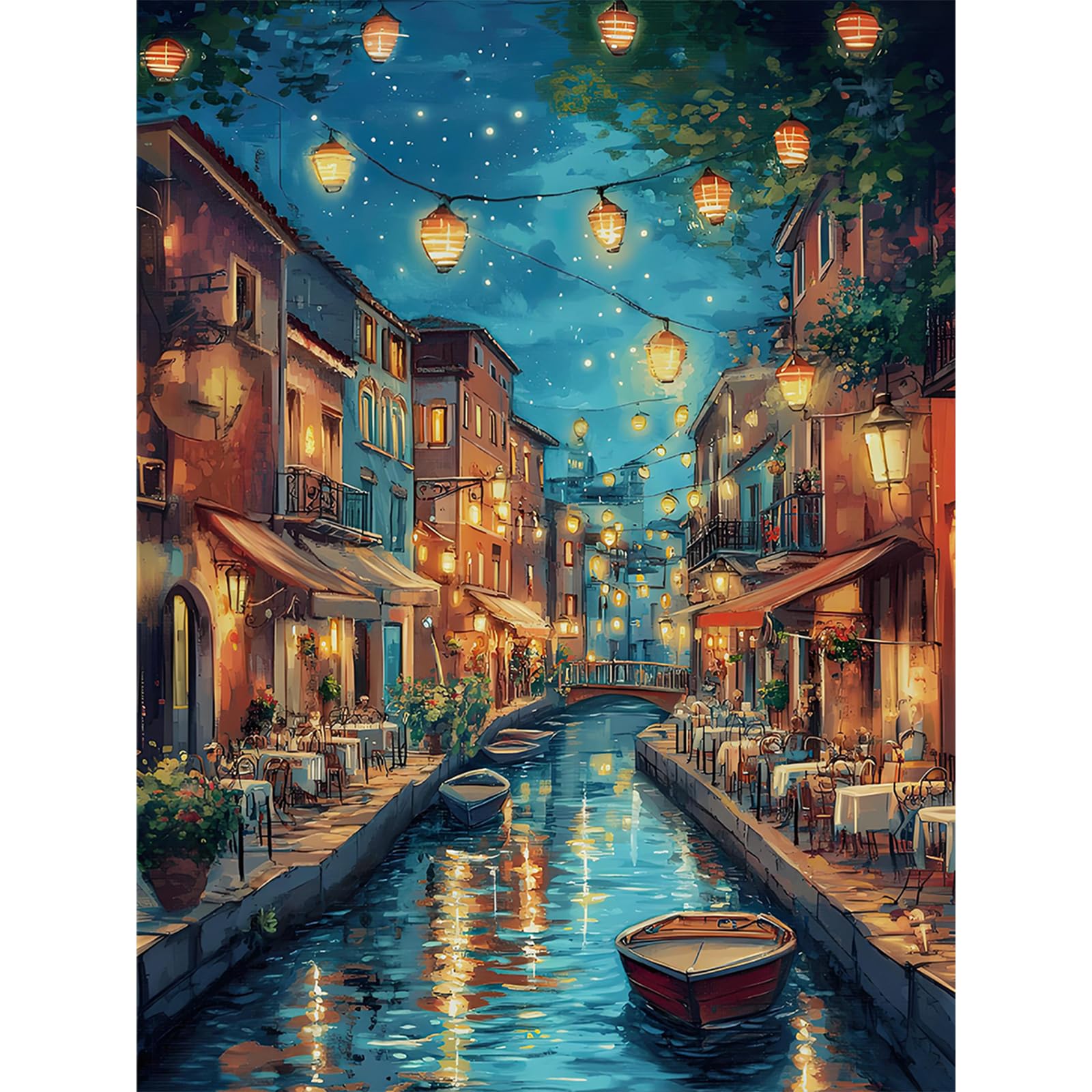 Venice Diamond Art Kits, 5D Stream Diamond Painting for Adults, DIY Landscape Full Round Drill Gem Kits for Gift Home Wall Decor 12x16 Inch