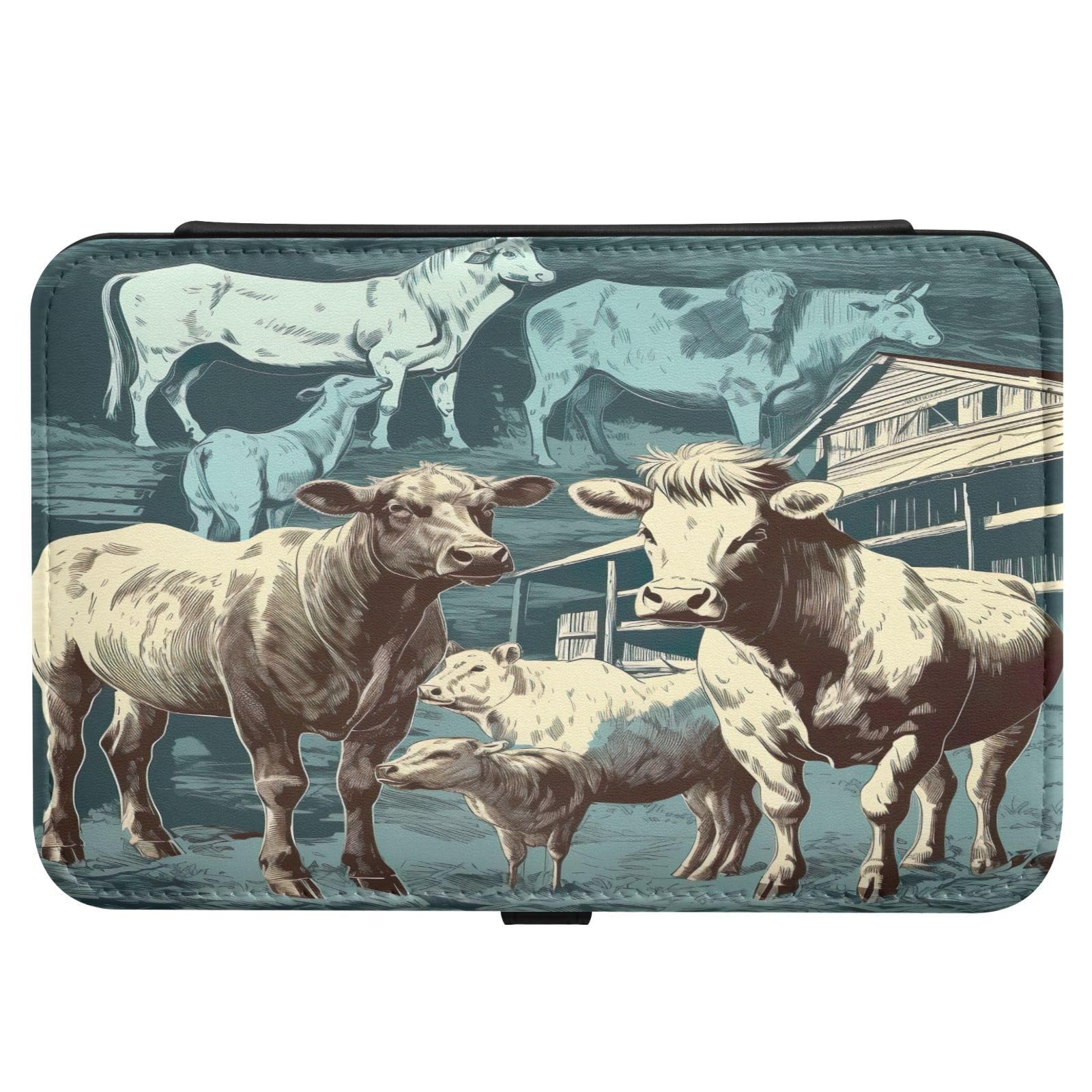 Haskirky Farm Animals Jewelry Box Portable PU Leather Travel Jewelry Organize for Women Jewelry Storage Display Holder for Ring, Necklace, Earring