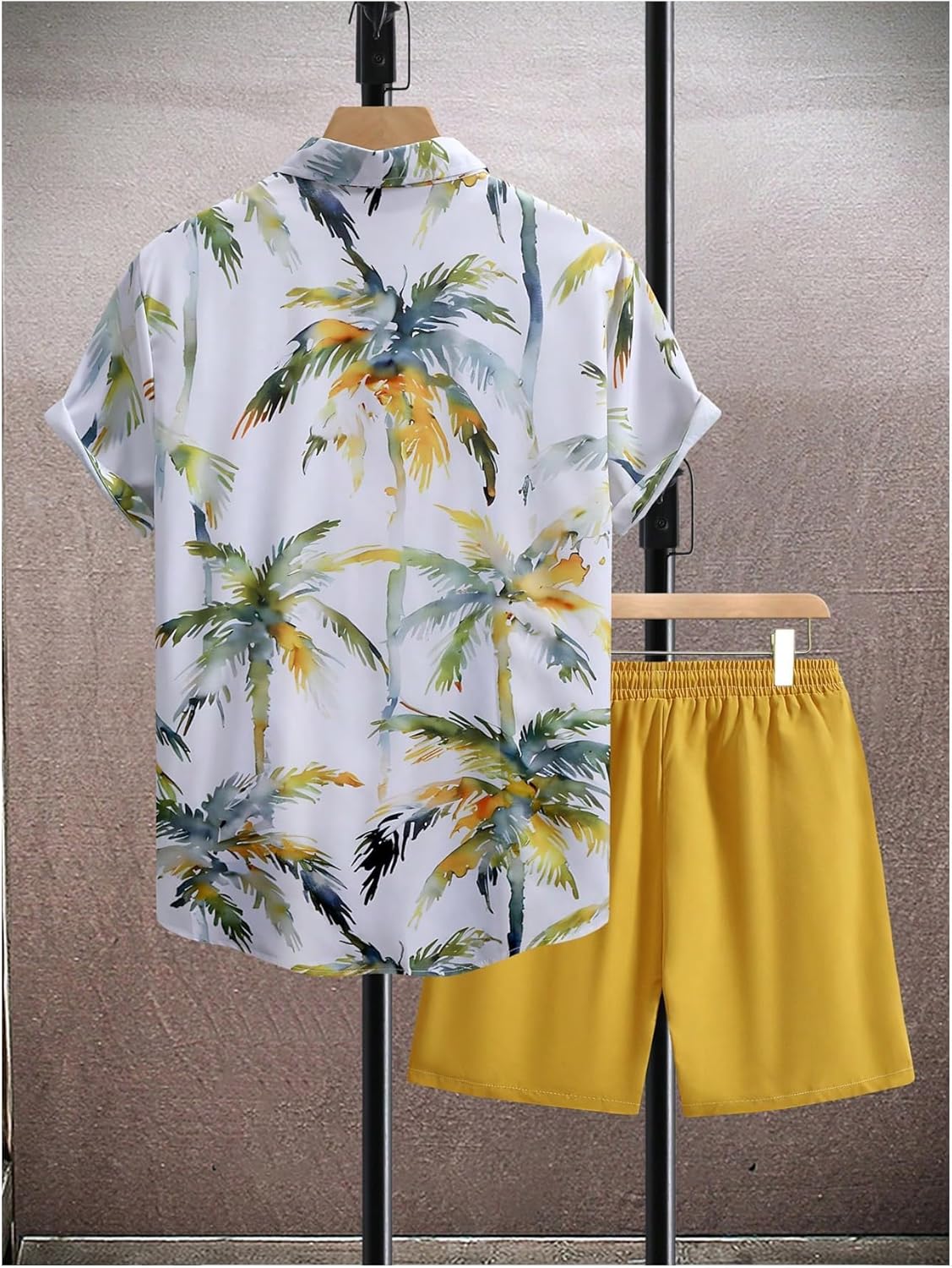 GORGLITTER Men's 2 Piece Cruise Outfits Floral Button Down Short Sleeve Shirt and Shorts Sets Summer Vacation Beach Clothes - Image 6