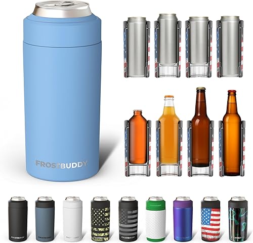 Miniatura 17 de Frost Buddy - Enfriador de latas universal Buddy, se adapta a todos, para botellas regulares de 12 y 16 onzas o de tamaño delgado, acero inoxidable