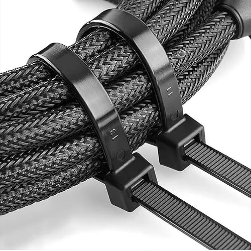 Miniatura 5 de Bridas negras de 8 pulgadas (paquete de 1000), resistencia a la tracción de 40 libras, bridas negras resistentes a los rayos UV, resistentes, lazos