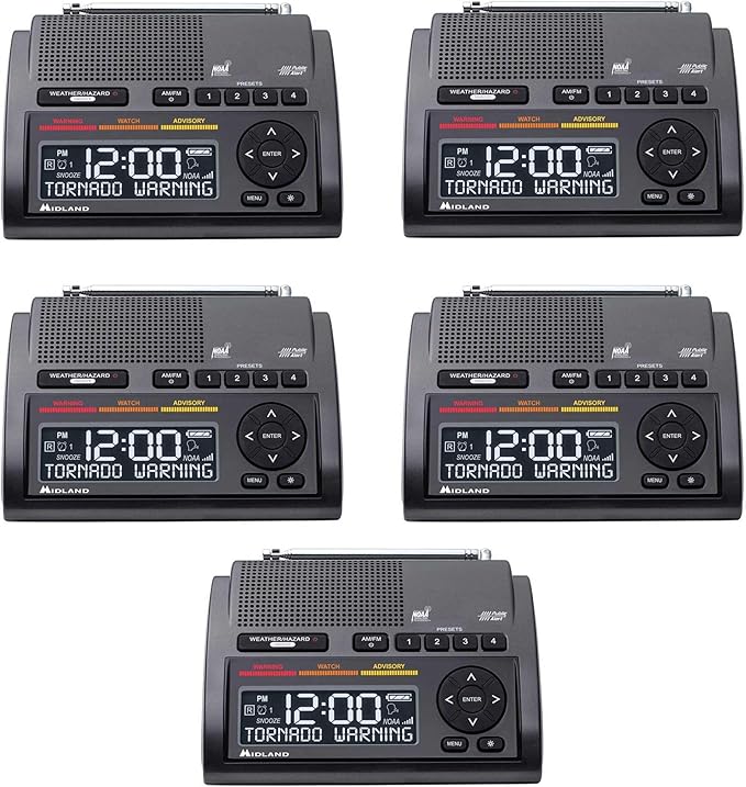 Midland Deluxe Emergency Alert NOAA Weather Channel Radio Alarm Clock