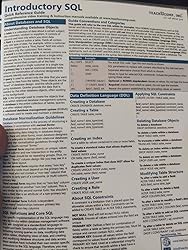 Introductory SQL Quick Reference Training Card - Laminated Tutorial ...