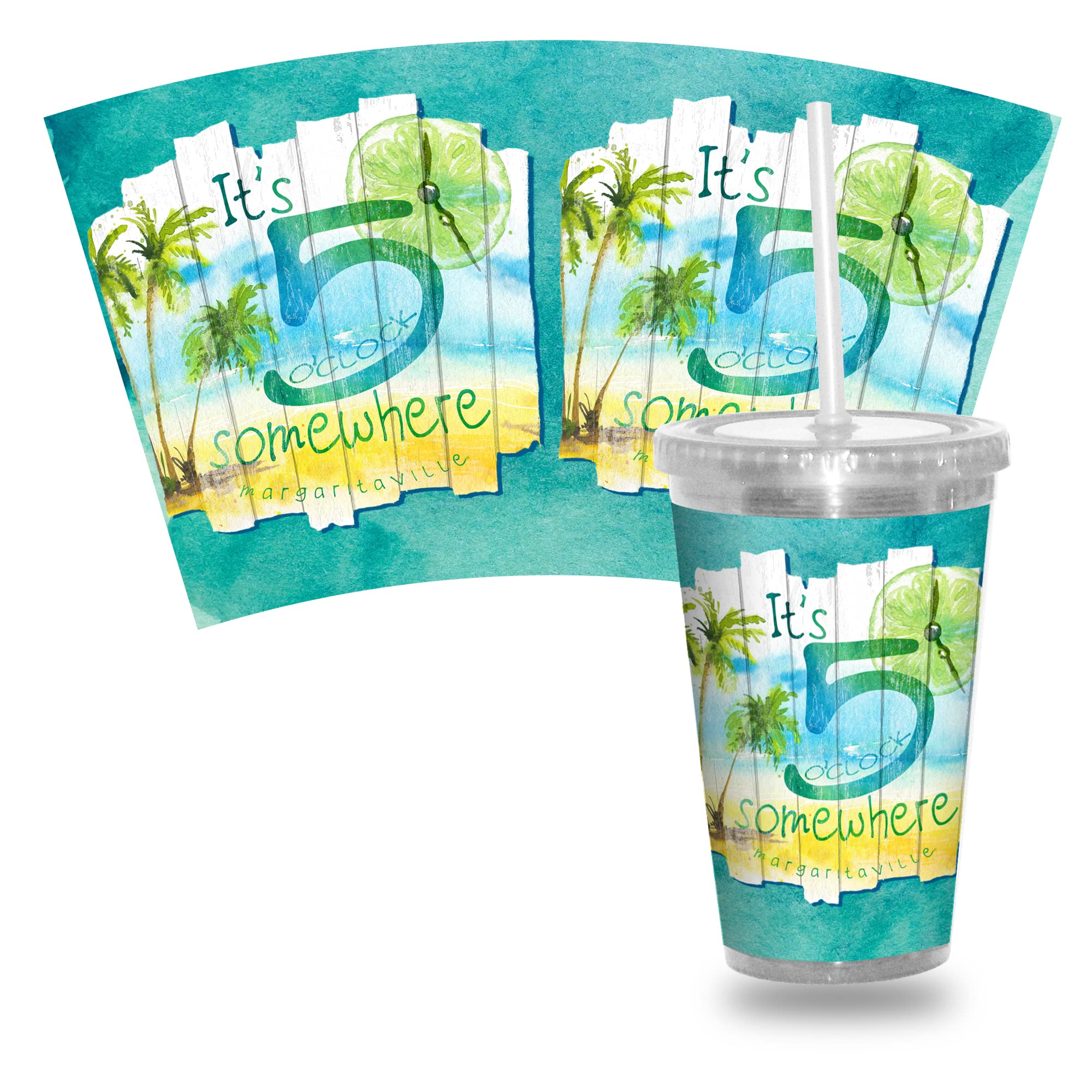 Rico Industries Margaritaville 5 O'Clock Animated Round Magnet - 8 Inch, Officially Licensed, USA Made, Fridge Or Car Decor