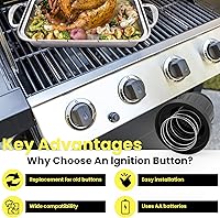 Vista 5 de Tapas de encendido de botón para interruptor de batería AA, perilla de generador de chispas con resortes para repuesto para tapa de interruptor