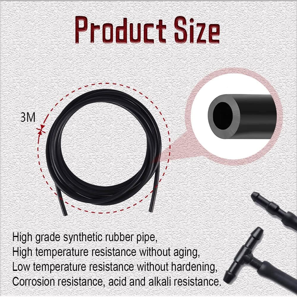 Windshield Washer Nozzles Kit, Front Windshield Wiper Spray Nozzles with Washer Fluid Hose & Connectors, Compatible with Most Vehicles Replaces OEM # 76810-SZA-A01ZA 76810-SZA-A00ZA