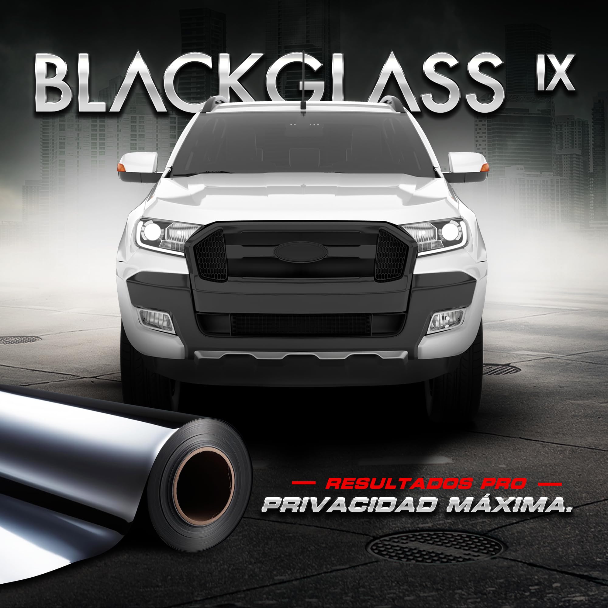 Tintado de Lunas BLACKGLASS IX® - Rollo de lámina Tintada de Calidad Profesional para Coche (5% VLT, 6m x 65cm, 2 Capas, Limo Black) Lámina Solar y de privacidad con Instrucciones de colocación