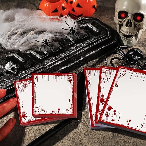 Miniatura 4 de 9 blocs de notas de sangre de Halloween, 450 blocs de notas autoadhesivas extraíbles, 50 hojas cada uno para Halloween, escuela, oficina, hogar,