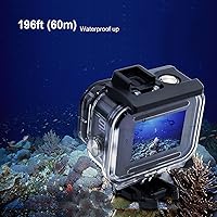 Vista 4 de GEPULY Funda impermeable para GoPro Hero 9 10 11 12 13 Negro – con 2 adaptadores de zapata fría 60 M cubierta protectora subacuática accesorios