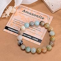 Vista 680 de MASSIVE BEADS Pulsera elástica de yoga hecha a mano con piedra natural, cristal curativo, energía, regalos para adultos unisex de 0.157 in, 0.236