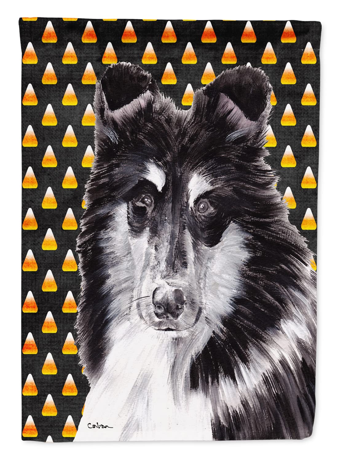 Drapeau de jardin Halloween Collie pour célébrer l'automne en famille