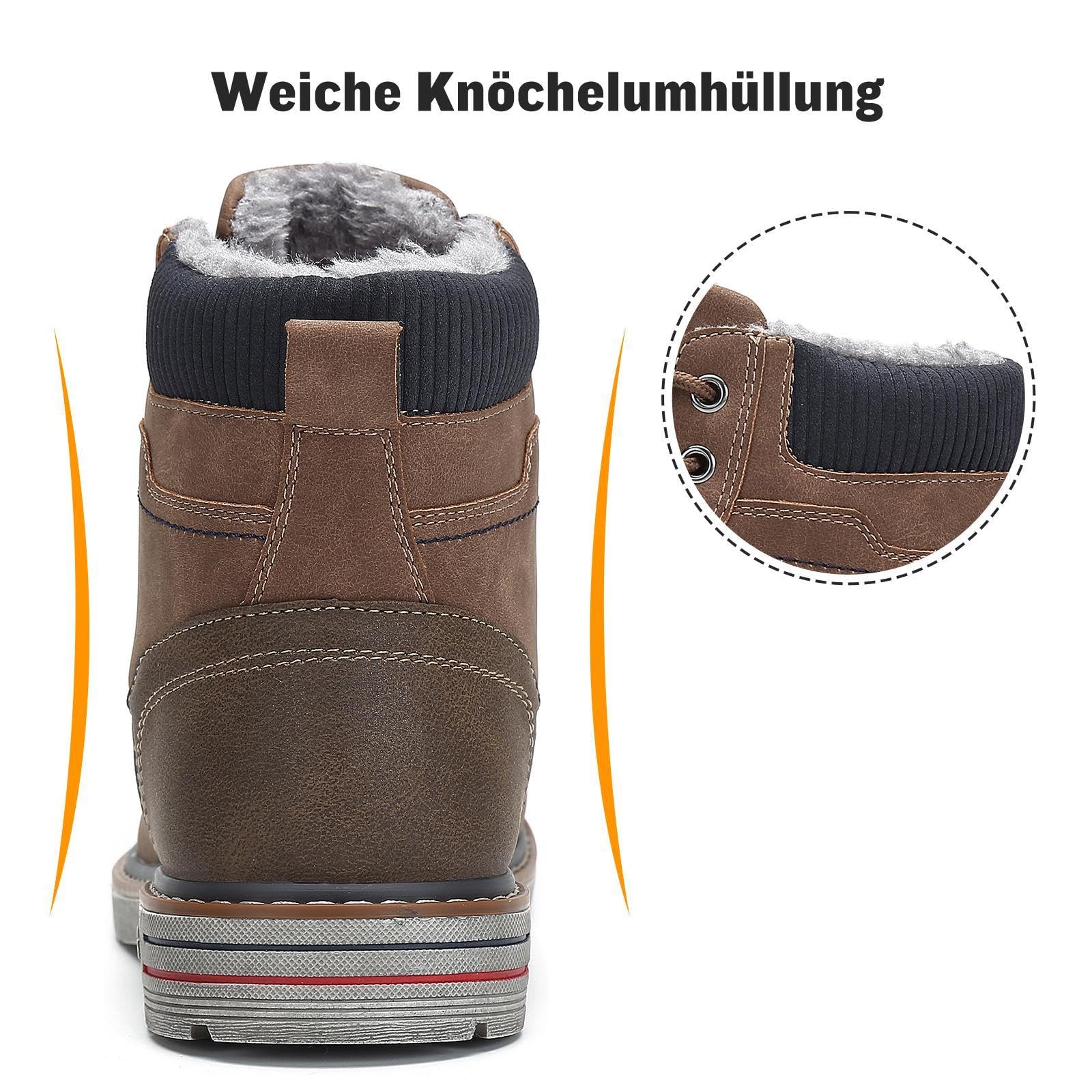 Mishansha Scarpe Uomo Donna Invernali Impermeabili Antiscivolo Stivaletti Invernali con Pelo, Gr.36-48