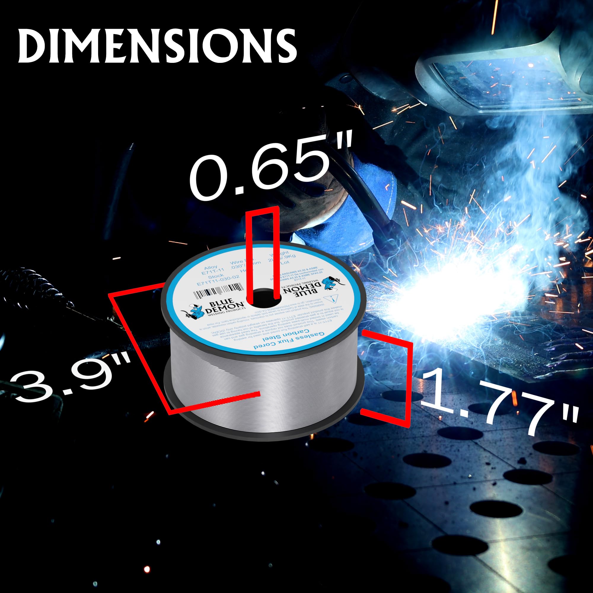 Blue Demon E71T-11 X .035 X 2LB Spool gasless flux core welding
