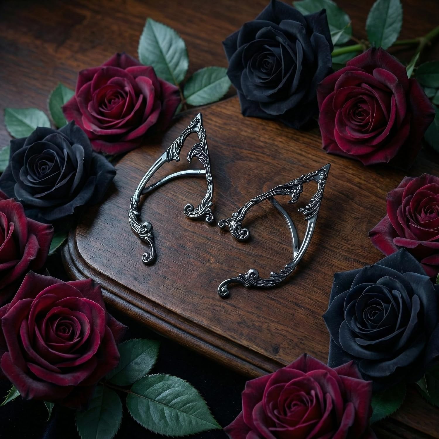 Elf Ear Cuffs for Women - Butterfly Fairy Ears, Gothic Punk Ear Wrap Earrings, Celestial Butterfly Ear Cuffs for Halloween Cosplay and Party, Wing Shape Jewelry Accessory