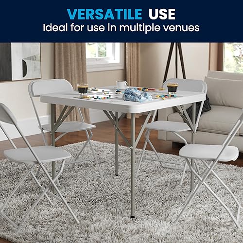 Miniatura 7 de Mesa plegable Flash Furniture de plástico blanco granito cuadrada de 285 pies