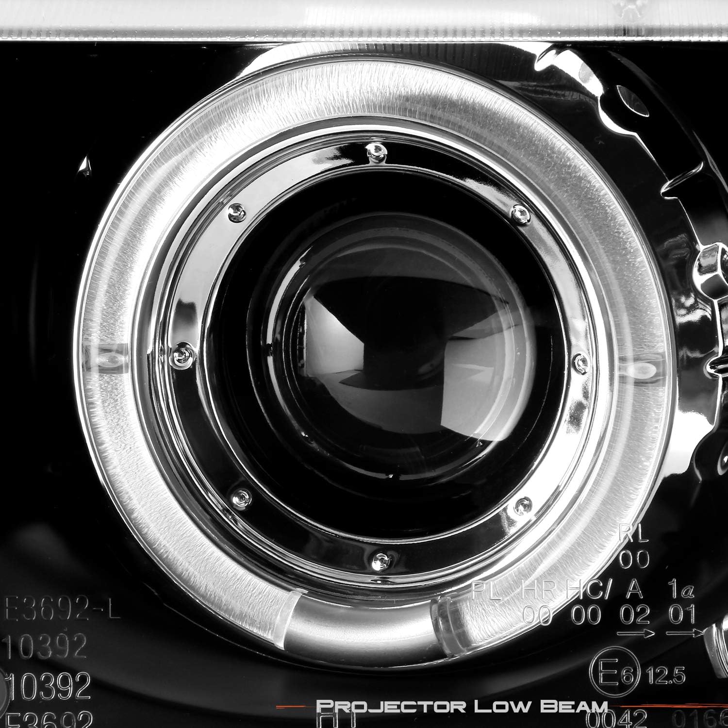 AKKON - For BMW E36 3 Series 4 Doors Sedan Black Bezel Dual LED Ring Projector Headlights Lamps Left + Right