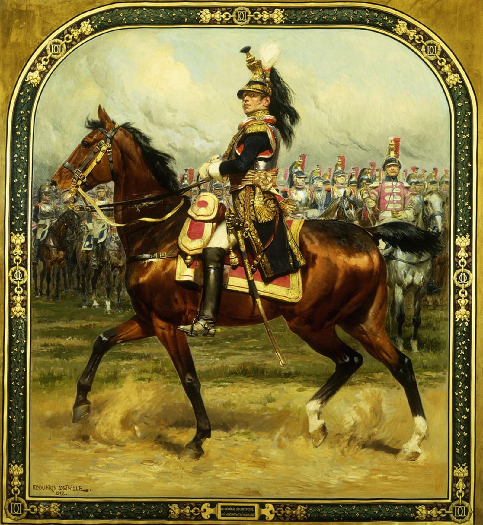 SERENDIPITP Aesthetic Poster Photo Wall Print Retro Picture the General of Hautpoul a Cheval by Jean Baptiste Edouard Detaille Modern Wall Artwork for Home Decor 60x90cm