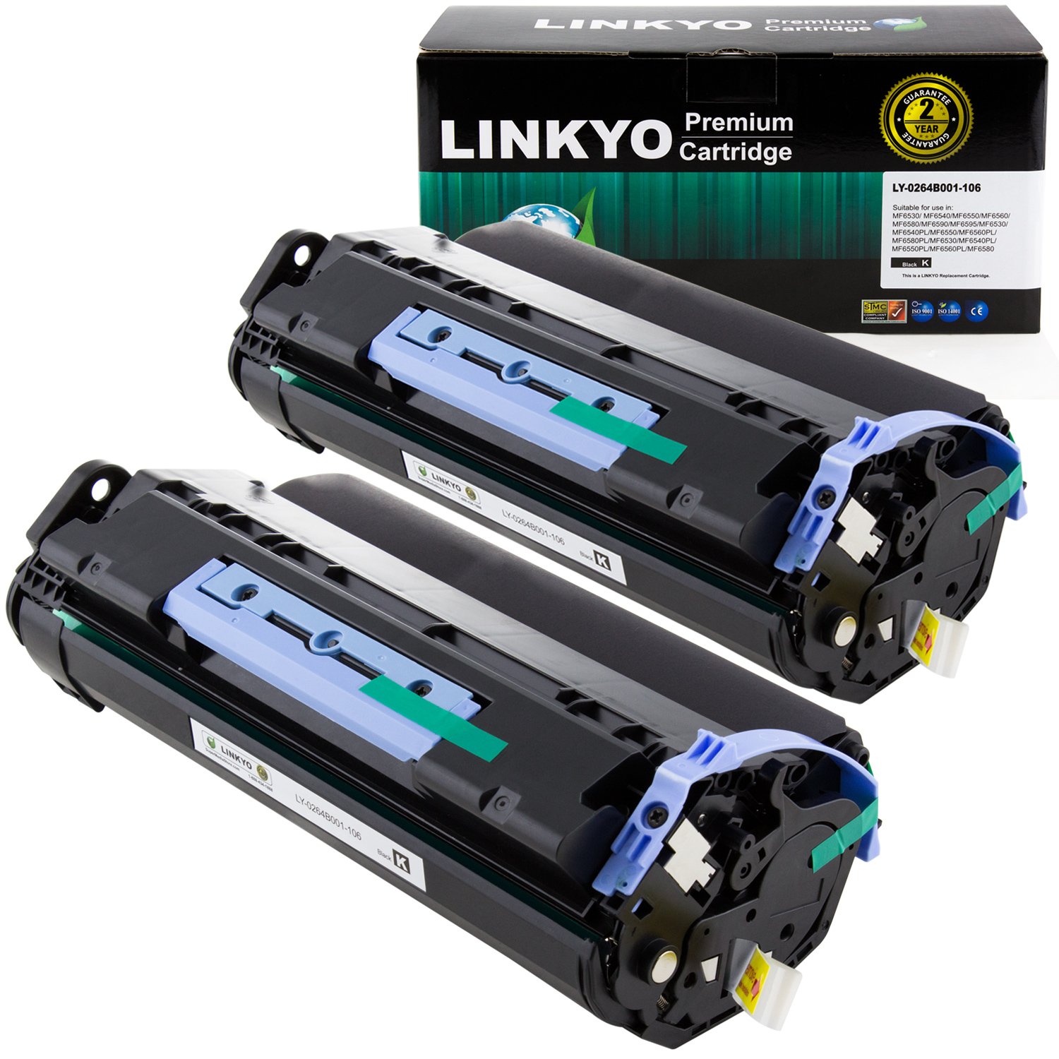 LINKYO Compatible Toner Cartridge Replacement for Canon 106 0264B001AA Black 2-Pack