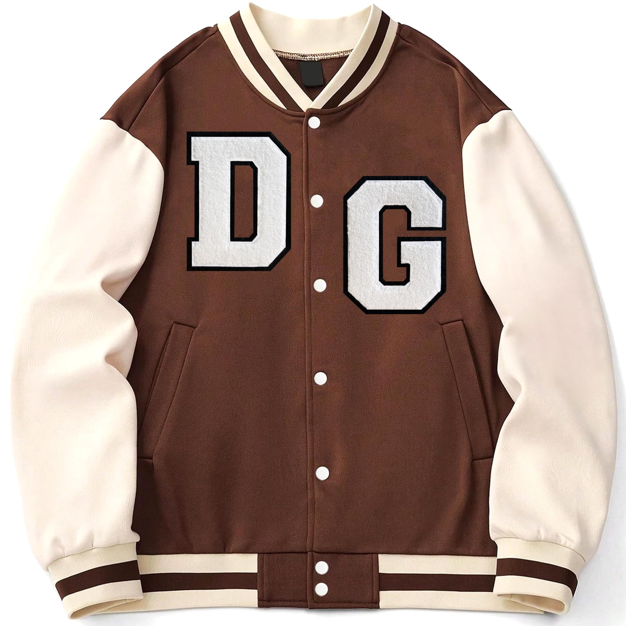 Parches de letras de felpilla blanca de 4.5 pulgadas, parches de chaqueta de letterman, parches grandes de letras universitarias para ropa (U)