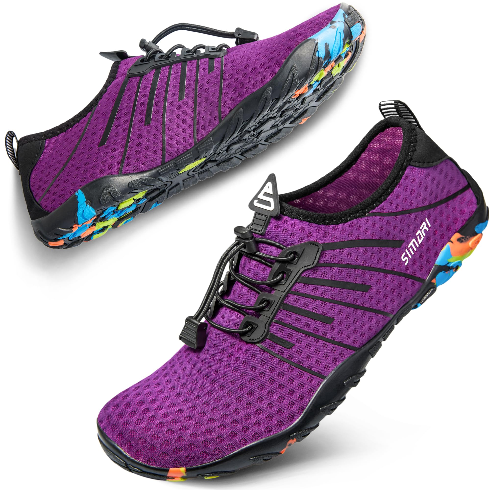 SIMARI WP001 Wasserschuhe für Damen und Herren, schnelltrocknend, für Barfuß, Tauchen, Schwimmen, Surfen, Aqua, Wandern, Strand, Yoga, WP001, 216 Lila