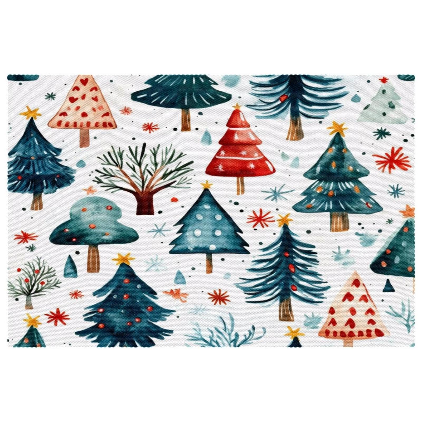 Set de table sapin de Noël thermorésistant en tissu Oxford haut de gamme