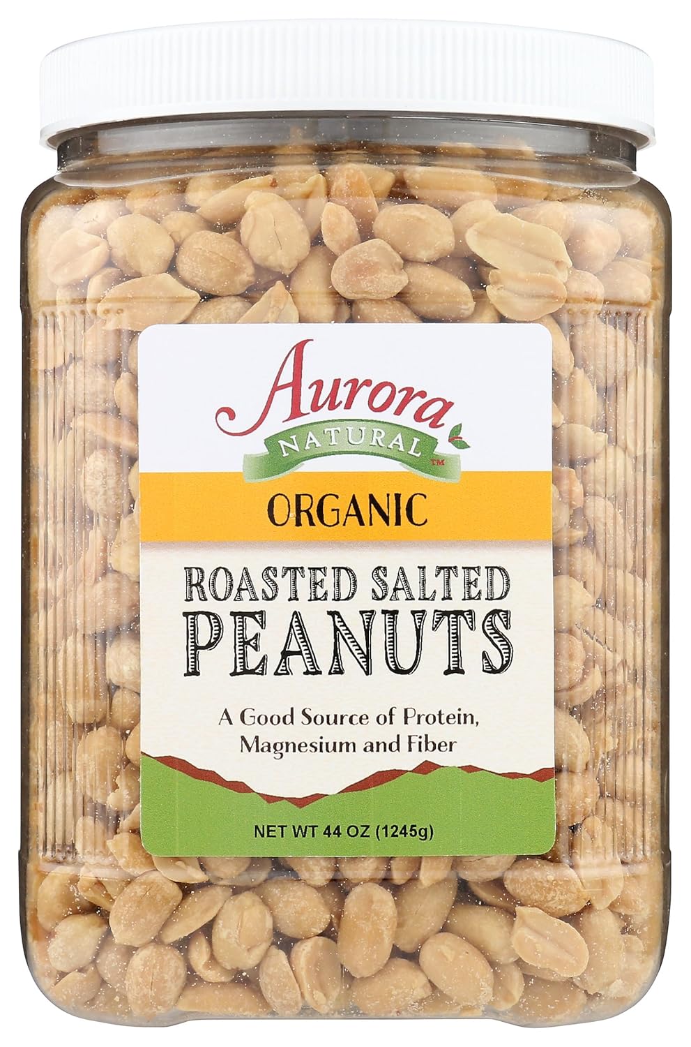 Aurora Organic Roasted & Salted Peanuts, 44 Oz - Clean Ingredient Snack with No Hydrogenated Fats or HFCS