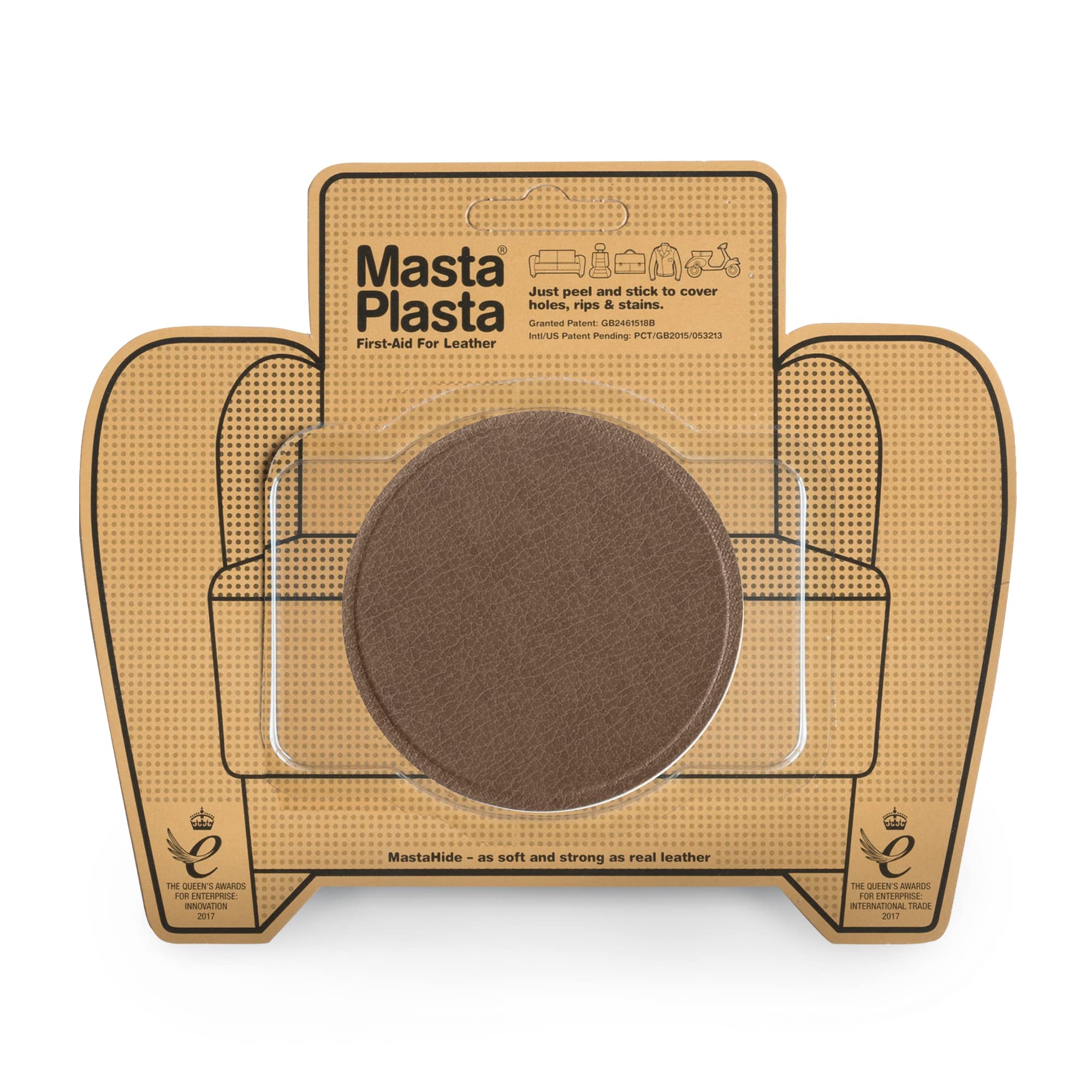 Premium Self Adhesive Leather Patch for Sofa, Car Seat โ Tan 8cm Circle