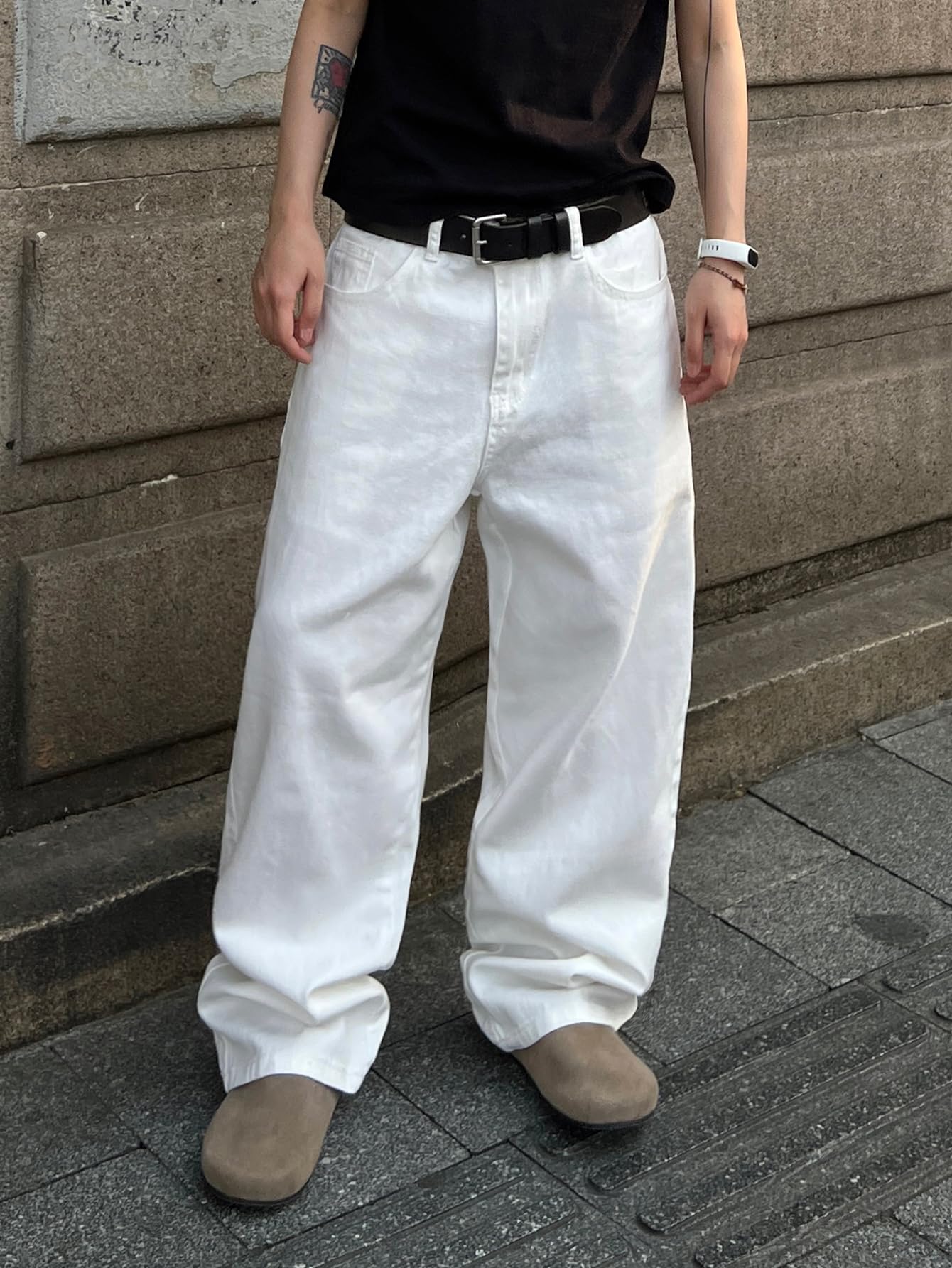 Herren Baggy Jeans im lockeren Weitschnitt Y2K Skaterhose mit gerader Beinform Hip-Hop Streetwear