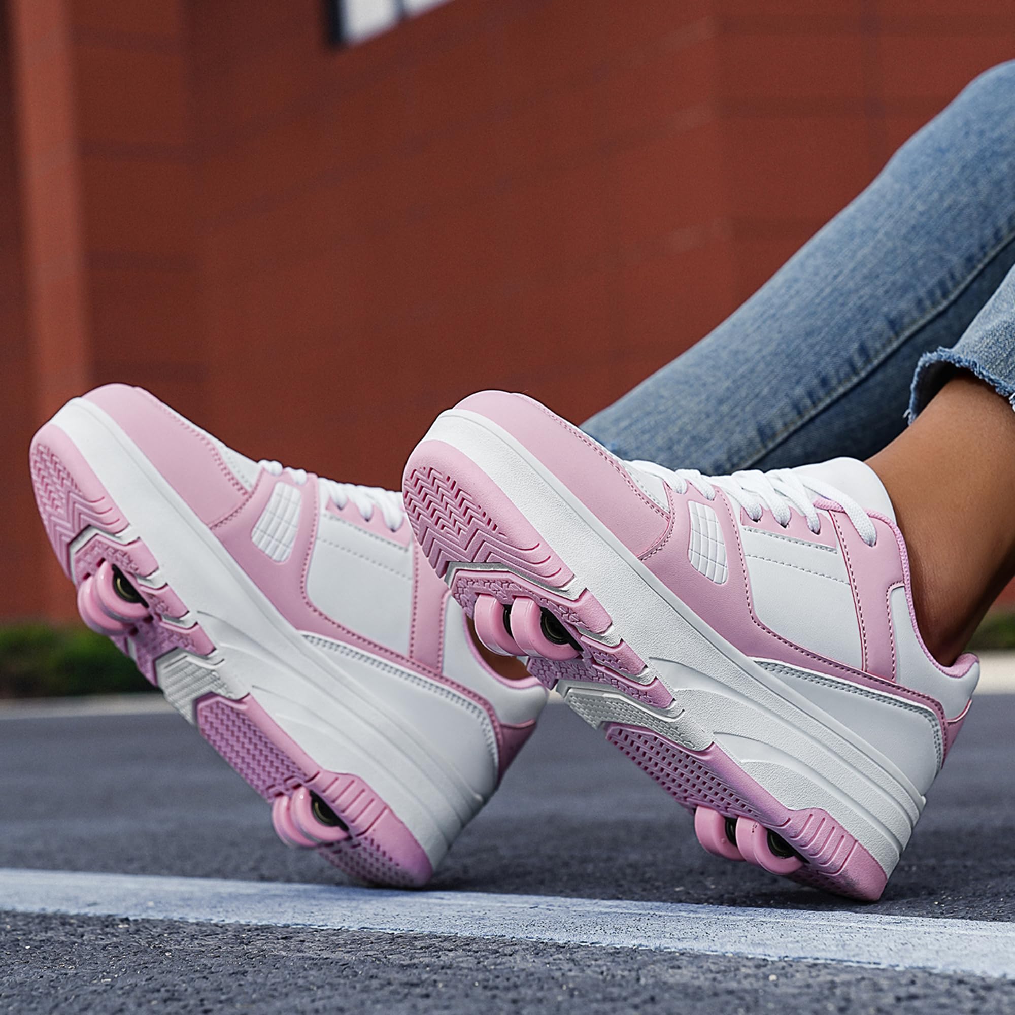 ANEFUN Ragazzi Ragazze Scarpe con Ruote Pattini Pattinaggio Bambini Pattini a Rotella Scarpe con 4 Ruote Rimovibili Comfort Sport Outdoor per Bambini