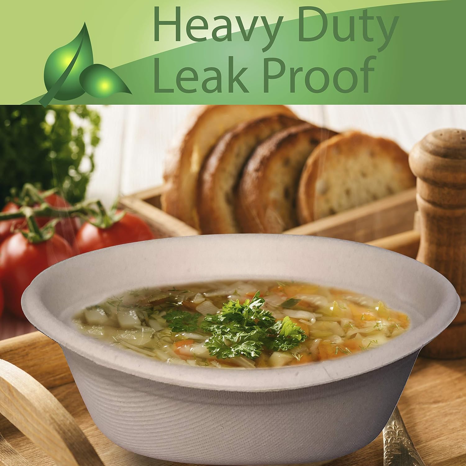 40 oz Disposable Eco Bowls Large 50 Pack Beige : Health & Household