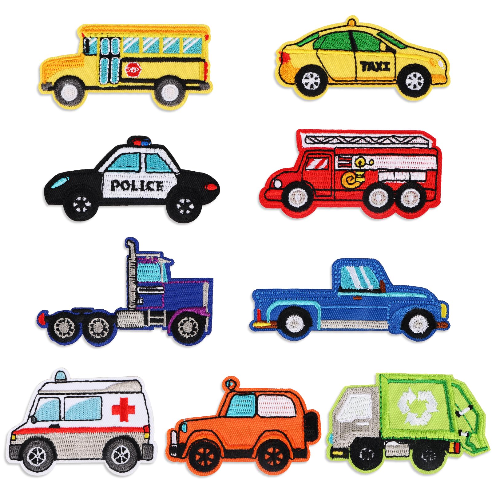 16 Toppe Termoadesive Bambini - Kit Veicoli Costruzione Per Vestiti, Magliette, Jeans - Decorazioni Personalizzate - Foto 3