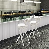 Vista 6 de Taburete de bar plegable con respaldo, taburete plegable alto, taburetes portátiles acolchados, taburetes plegables de altura de mostrador