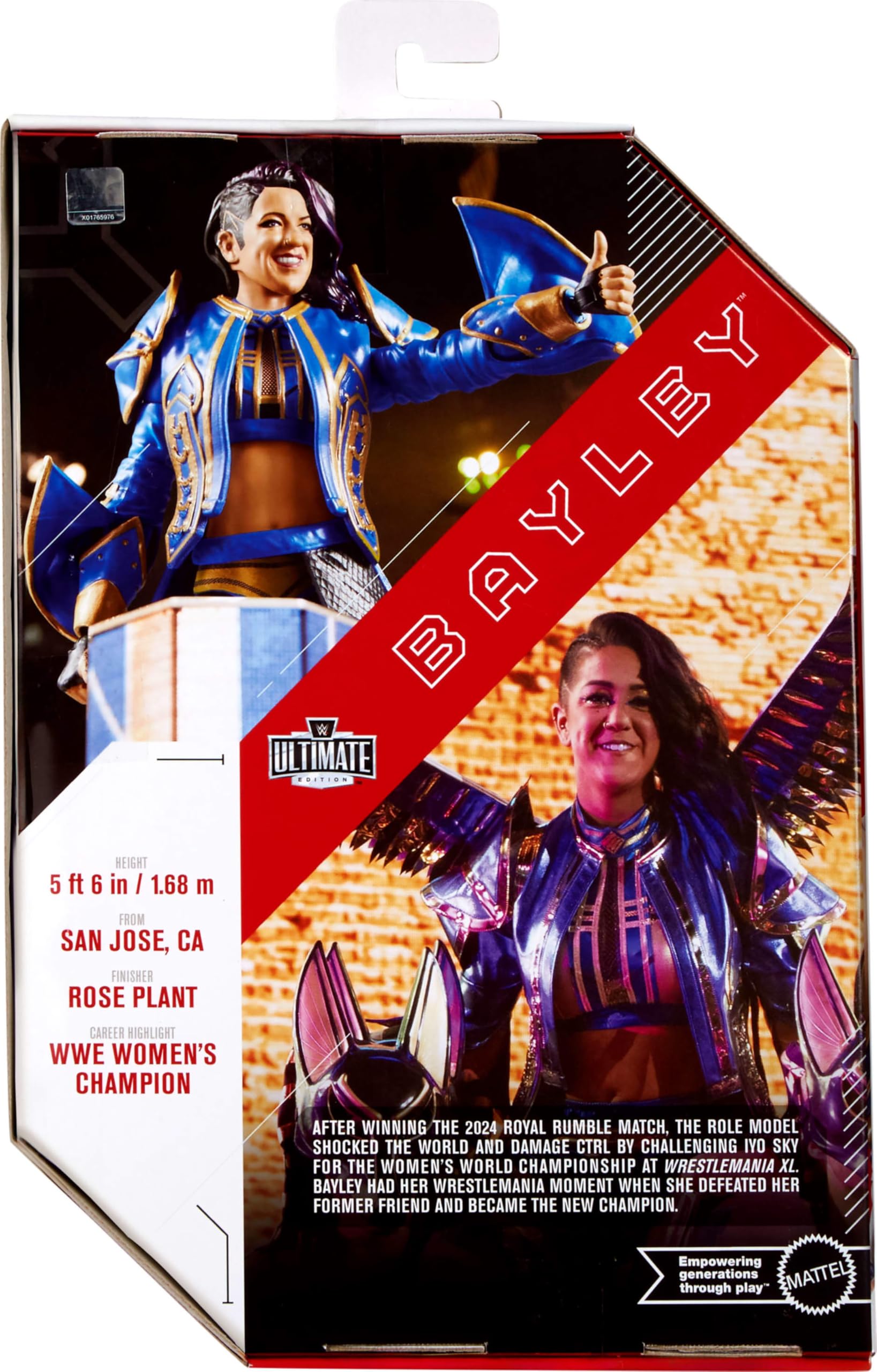 Mattel WWE Ultimate Edition Juego de Cifras de acción y Accesorios Bayley de 6 Pulgadas Coleccionable con Cabezas y Manos Intercambiables, 30 Puntos de articulación