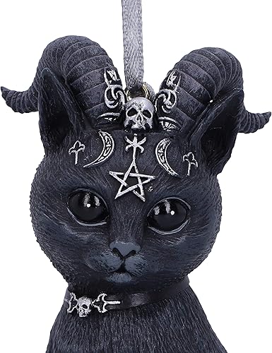 Miniatura 5 de Nemesis Now Cult Cuties Pawzuph - Adorno colgante de 3.9 in, resina, negro, adorable gato con cuernos, gato con cuernos, fundido en la mejor resina,