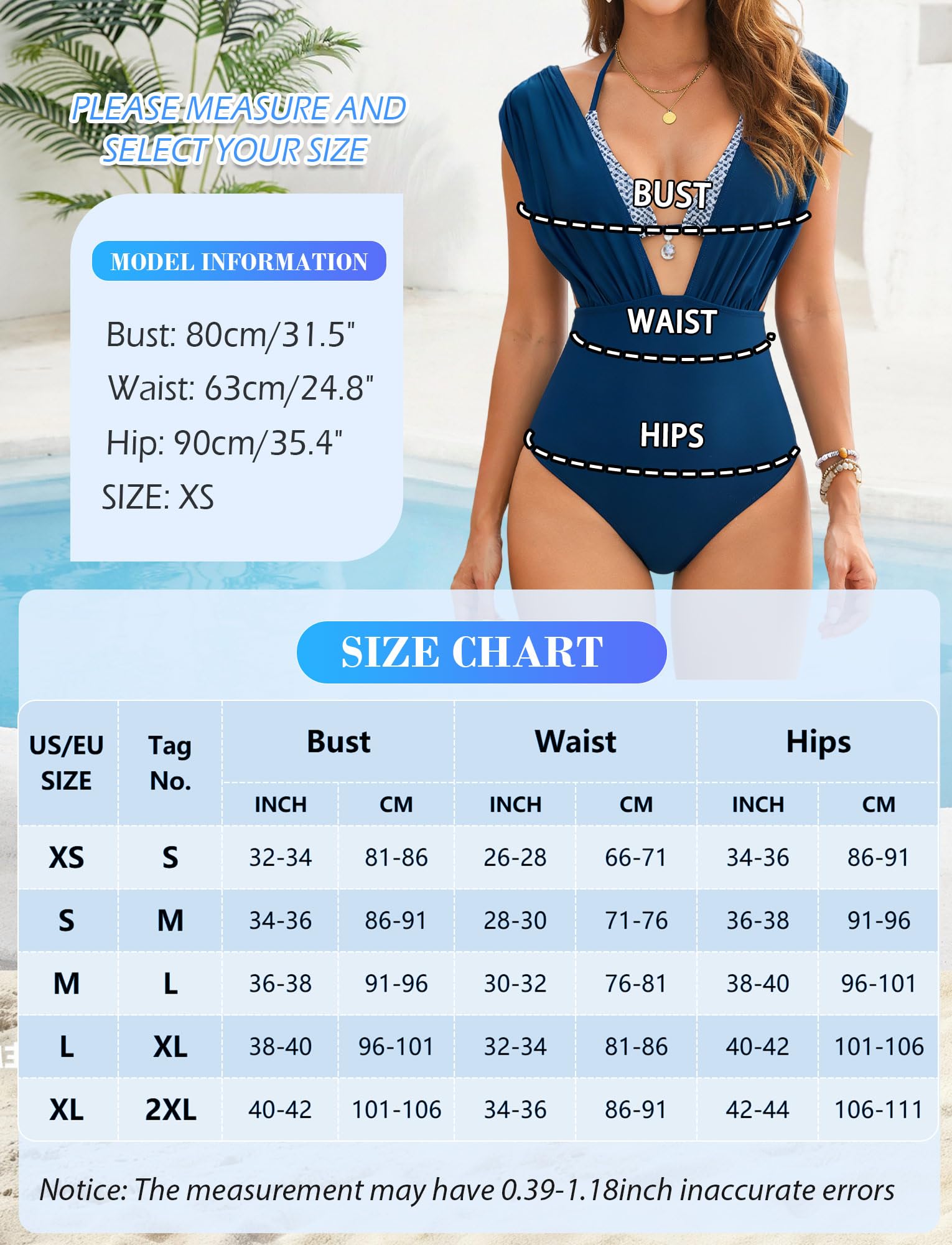 Bikini Femme Deux Pièces Taille Haute Contrôle du Ventre, Maillot de Bain Col Halter Dos Nu