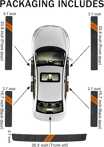 Miniatura 7 de YOSRTER 5 calcomanías decorativas para umbral de puerta, para Dodge Charger Challenger Durango Journey, ajuste universal para todos los autos Dodge