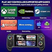 Vista 3 de Wireless Phone Controller for iPhone/Android with Hall Joystick, Moblie Controller for iPhone Support Xbox Game Pass, Steam Link, Call of Duty, Negro