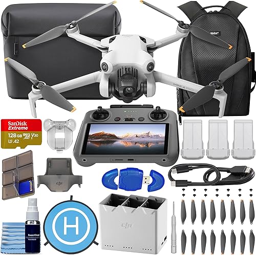 DJI Mini 4 Pro Fly More Combo Plus con DJI RC 2 (control remoto de pantalla), CP.MA.00000740.01 Mini-dron plegable con video 4K HDR de menos de 8.78 disponible en Yaxa Peru