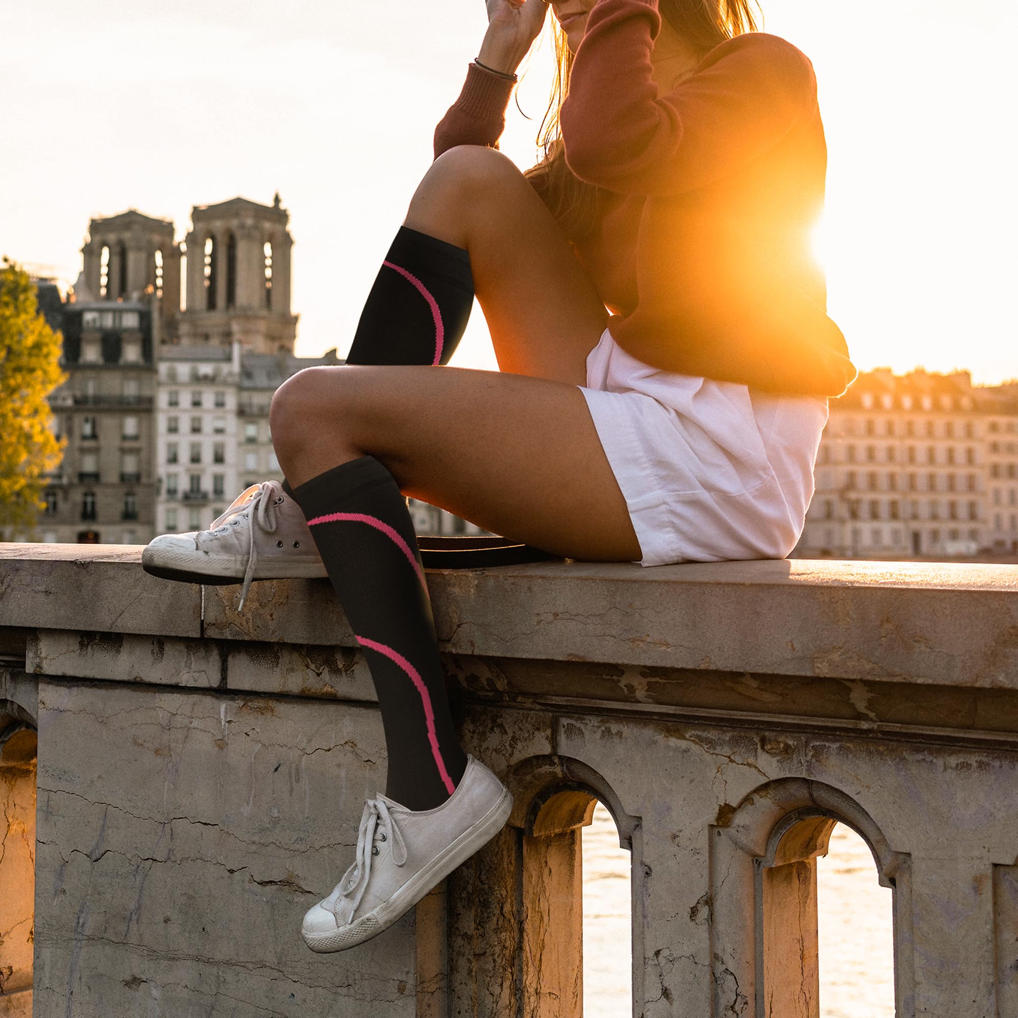hello momya - 8 pares de calcetines de compresión para mujeres y hombres, calcetines hasta la rodilla para correr, 20-30 mmHg, enfermeras, médicos y viajes atléticos, 41-8 pares: