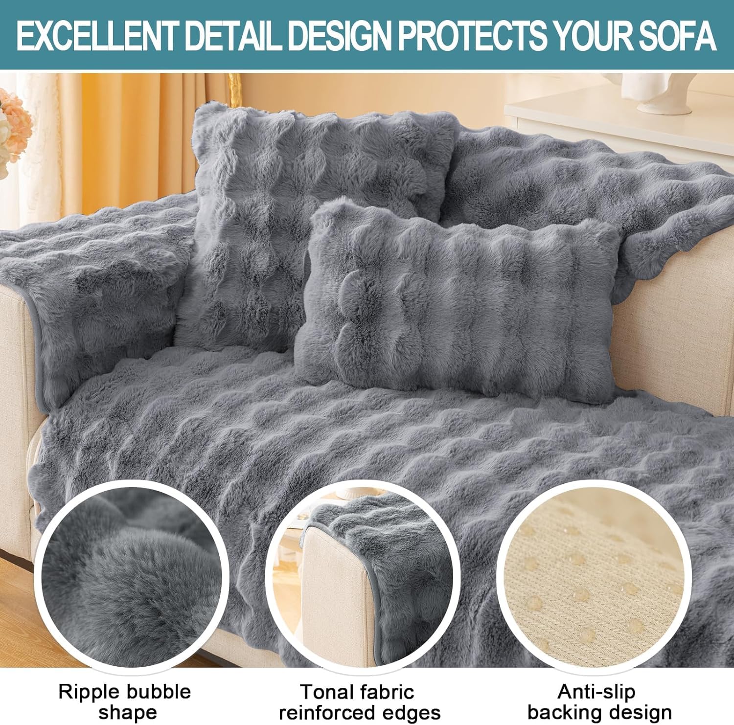 Federa per cuscino in peluche a forma di coniglio, super