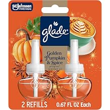 Glade PlugIns Scented Oil 2 Refills, Air Freshener, Golden Pumpkin & Spice, 1.34 fl oz, Pack of 2