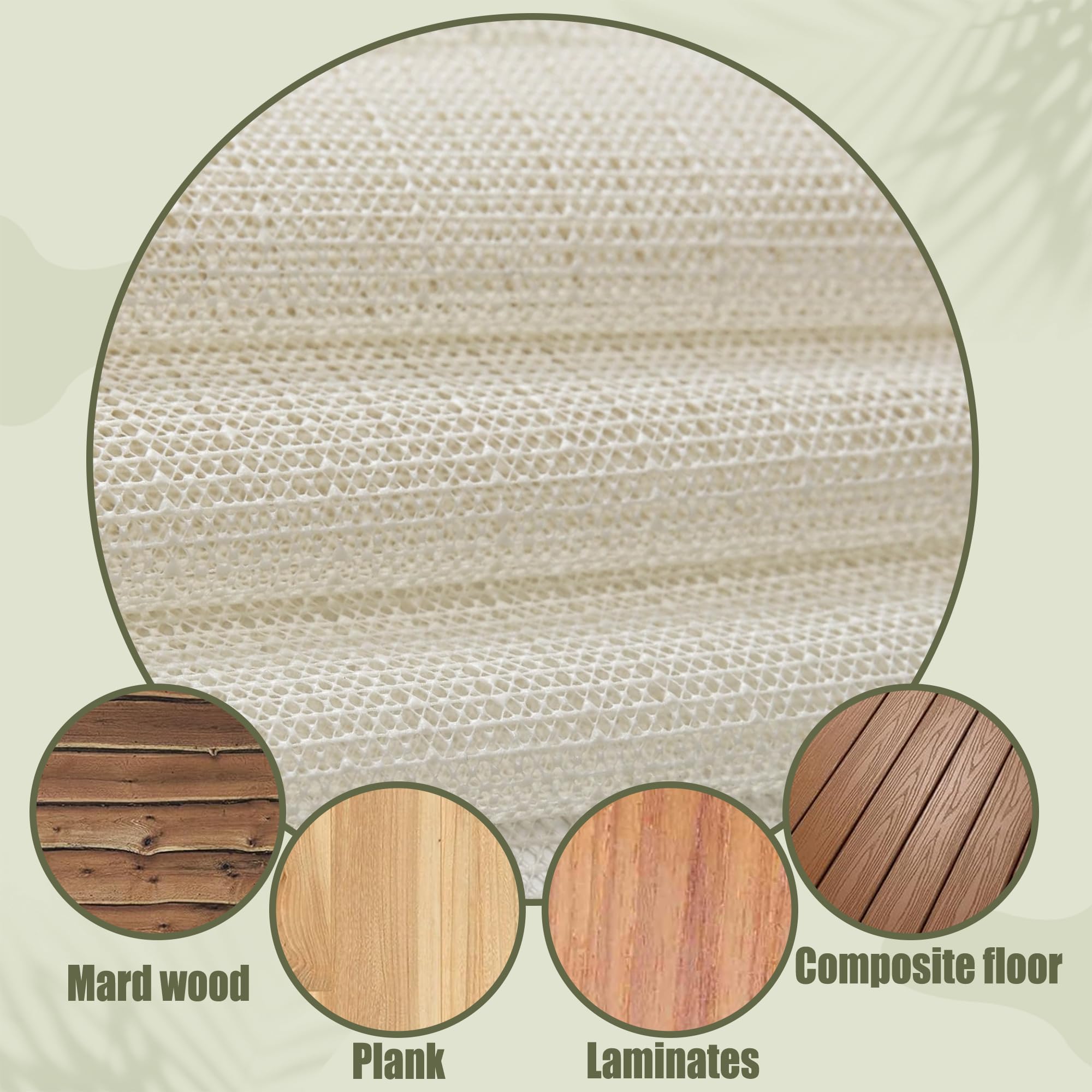 Sottotappeto Antiscivolo 180 x 220 cm Antiscivolo e Tagliabile Sottotappeto Tagliabile per Tappeti, Adatto per Parquet Scendiletto Tampone, bianco
