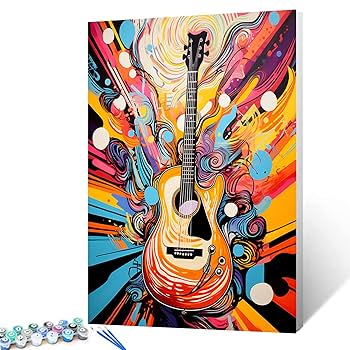 Amazon.com: Rock Music Oil Painting Graffitic Guitar Digital