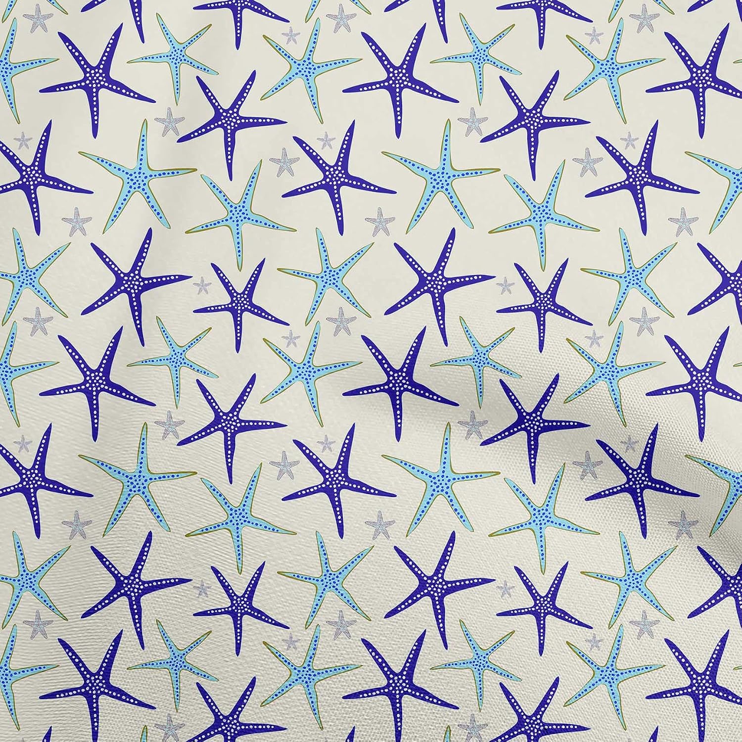 oneOone Viscose Chiffon Cream Fabric Starfish Sewing Craft Projects Fabric Prints by Yard 42 Inch Wide-GK